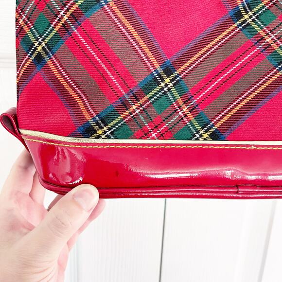 Dooney & Bourke Red Tartan Plaid Top Handle Satchel Handbag - Picture 12 of 16
